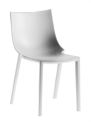 Weißer Bo Stuhl von Driade: Moderner Design Stuhl mit vier Beinen für Esszimmer und Wohnbereich.